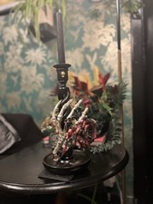 Gothic Skeleton Hand Wooden Candle Holder Home Decor