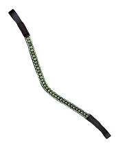 New Sparkly Curve shape Browband ideal for dressage showing Bridle LIME GREEN
