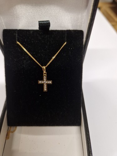 Pendant diamond set cross and - pendant,