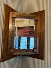 BATHROOM TRADITIONAL STYLED SOLID OAK MIRRORED CORNER CUPBOARD-NicePce.