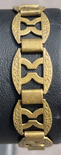 Antique gold bracelet engraved - gold,
