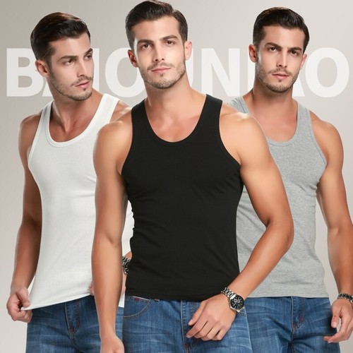 Men 100 cotton vest tops - men's,