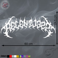 LARGE METAL STYLE RELENTLESS STICKER DECALS DRIFT BUMPER WINDOW VINYL CAR VAN