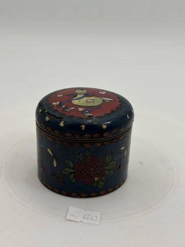 Antique cloisonné lidded pot - antique,