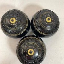 3x  Tayrolite Taylor-Rolph Size 5 1/16 BIAS 3 Black Lawn Bowls