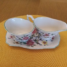 Vintage Old Foley James Kent bone china Milk Jug  Sugar Bowl  Tray Chinese Rose 