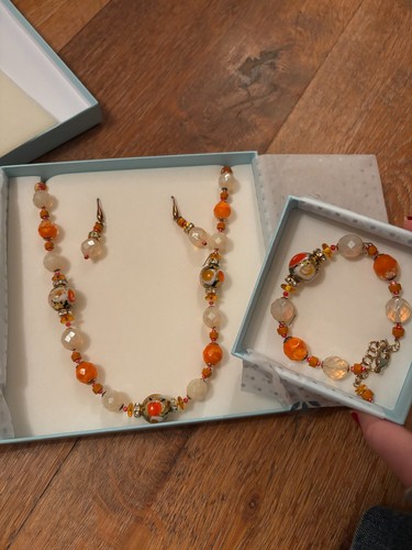 Brand new orange hand blown - brand,