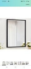 AAZZKANG Black Mirrors for Wall Rectangle Metal Framed Mirror 50x40cm Decorative
