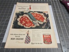 1947 Print Ad Hunts Tomato Sauce, New Orleans Shrimp Creole Recipe, Print Ad