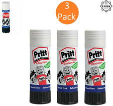 3 PACK GENUINE PRITT STICK GLUE Sticks Washable Non Toxic For Office School Home
