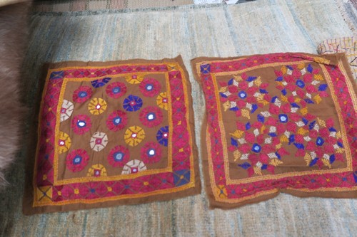 Pair antique embroidery shisha - antique,