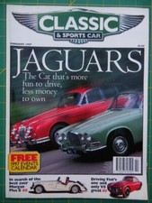 Classic & Sports Car magazine Feb 1997 Morgan Hudson Hornet WSM Sprite Jag MkII