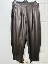 Brown Barrel Leg Faux Leather
