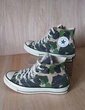 Converse Archival Camo Hi Top Canvas Trainers UK 7.5 Green Mix Camo