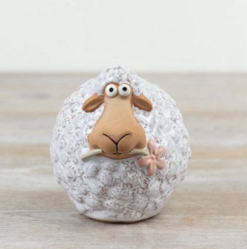Small ceramic sheep with - ceramic,