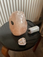 Himalayan Pink Rock Salt Lamp Electric Mains Table Lamp Inline Switch UK Plug