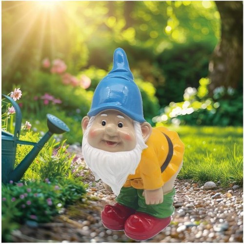 Naughty mooning garden gnome - naughty,