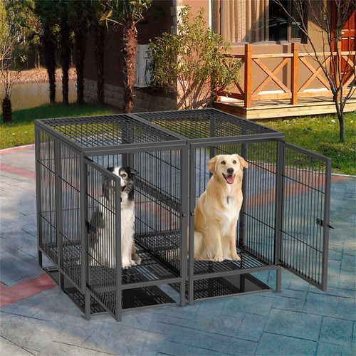 Heavy duty dog crate with - duty,