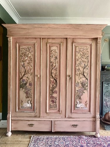 Vintage painted pine triple - vintage,
