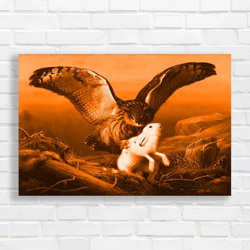 Majestic owl and hare fantasy - and,