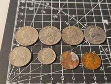 Collection Of American Coins Quarters Cents Dimes Etc