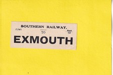 EXMOUTH - RAILWAY LUGGAGE LABEL - SOUTHERN RAILWAY