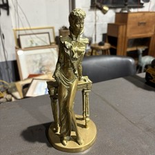 Vintage  Solid Brass Female Pose Figure Sculpture