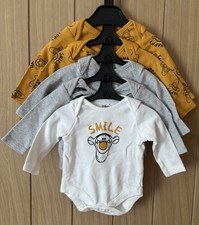 Disney baby Tigger  long sleeve bodysuits/ vests up to 1 month x 5