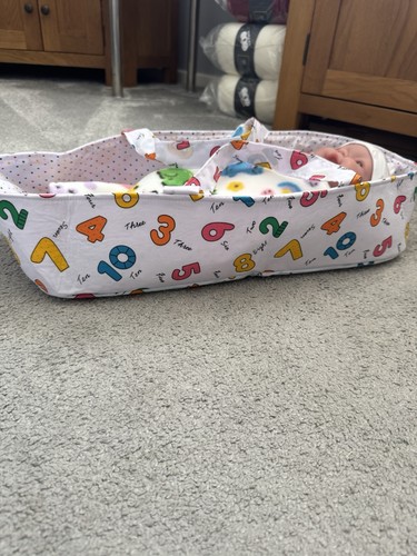 Handmade doll carry cot with