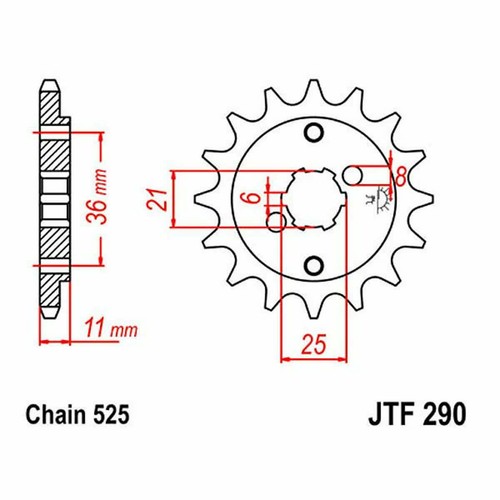 Jtf290 sprocket 14 tooth - jt,