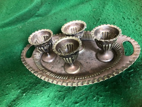 Antique egg cups silver - silver, plate