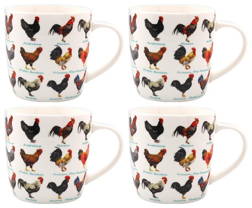 Cockerel rooster mugs - rooster,