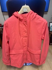 Marks & Spencer bright coral PU Rain mac Size 6 Good Condition
