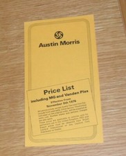 Austin Morris Price List