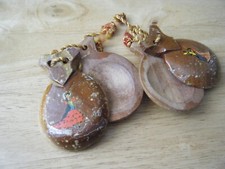 Vintage Wooden Castanets, Spanish Flamenco Souvenir