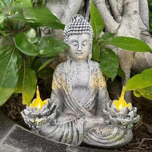 Solar buddha garden ornament - buddha,