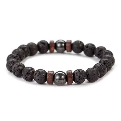 8mm lava stone bracelet men - 8mm,
