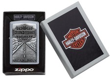 Genuine STREET CHROME ZIPPO Lighter 20229 HARLEY DAVIDSON AMERICAN LEGEND EMBLEM