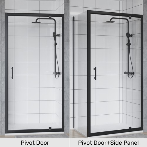 Matt black pivot door shower - matt,