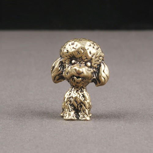 Brass poodle statue home - brass, study