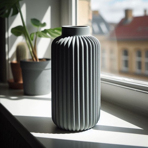 Vase modern ribbed - vase,