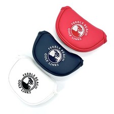 Golf Mid/Half Mallet Center Shaft Putter Head Cover Pebble Beach Design Magnetic