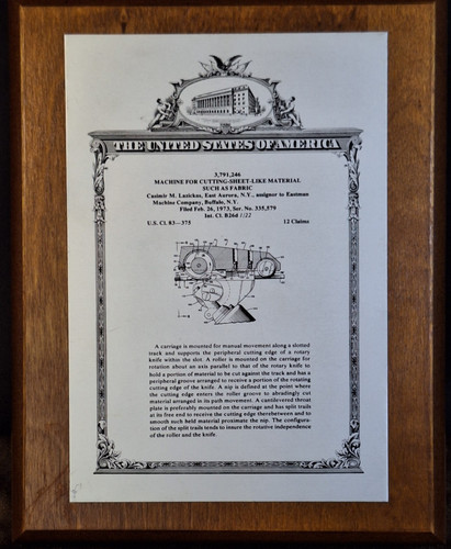 Vintage patent plaque fabric - vintage,