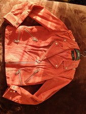 Ladies suede biker jacket by