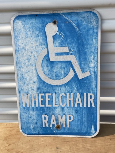 Handicap ramp sign aluminum - handicap,