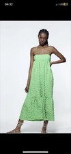 Zara green textured dress - green,