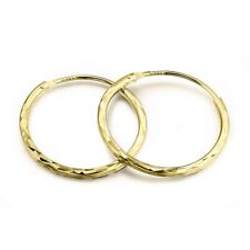 9ct Gold 12mm - 20mm Diamond Cut Hinged Sleeper Hoop Earrings 