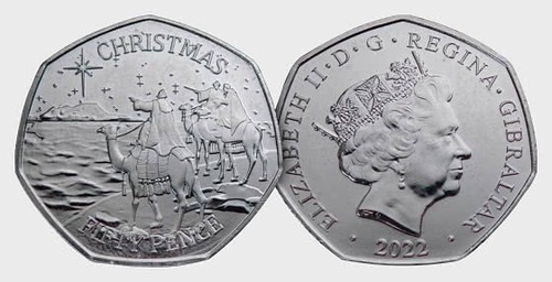 2022 gibraltar christmas - 2022, 50p