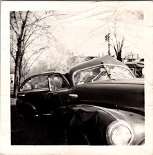 Vtg Found B&W Photo 1955 Car