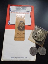 JOHN F KENNEDY 1961 INAUGURATION - COPY ON PARCHMENT + MEDAL + KENNEDY HALF $$$
